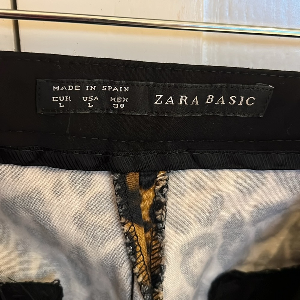Zara Basic Leopard Print Pants Straight Size Us L… - image 4
